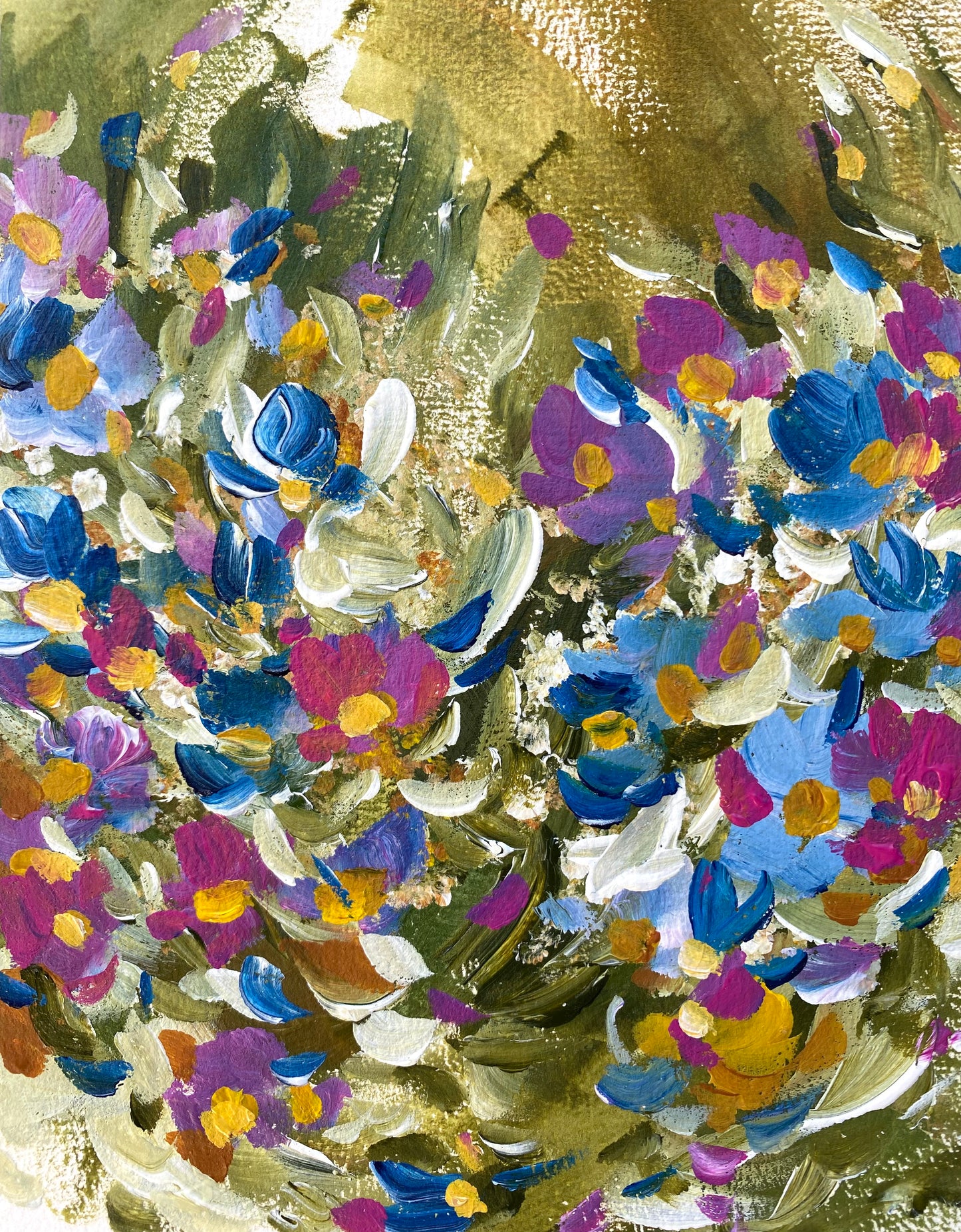 Floral Mini Army Blue