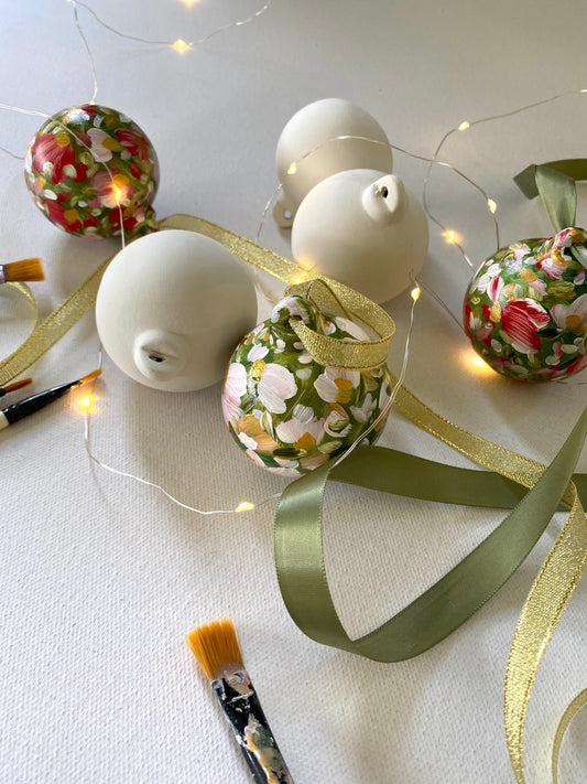 Christmas Bauble Painting Workshop-November 30th 10:30am. Little Batch Wax Co